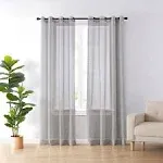 Arm & Hammer 63-in Grey Sheer Grommet Single Curtain Panel Lowes.com