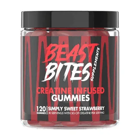 Creatine Bites - 5g Creatine Monohydrate Per Serving - No Sugar or Artificial Colors - Low-Calorie, Vegan & Halal - Made in The USA - Blue Raspberry Flavor - 30 Gummies