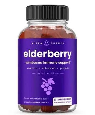 Elderberry, Natural Berry, 60 Sambucus Gummies Exp 11/2025