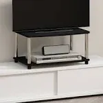 Furinno Turn-N-Tube No Tools 2-Tier Elevated TV Stands, Americano/Chrome