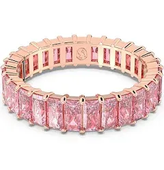 SWAROVSKI Matrix Crystal Ring Collection, Pink Crystal, Rose Gold-Tone Finish