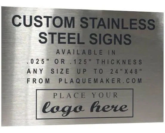 Plaquemaker Custom Laser Engraved Stainless Steel Sign (8" x 10")