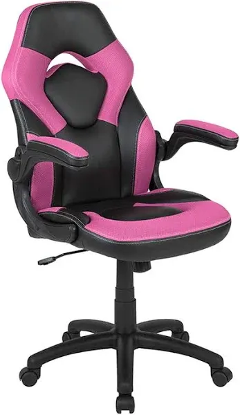 X10 Gaming Chair Racing Office Ergonomic Computer PC Adjustable Swivel Chair with Flip-up Arms, Neon Green/Black LeatherSoft