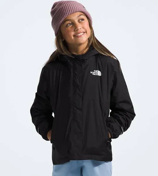 The North Face Girls' Warm Antora Rain Jacket, Medium, TNF Black