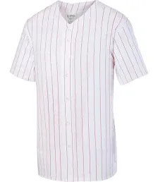 Augusta Youth Pinstripe Full Button Baseball Jersey