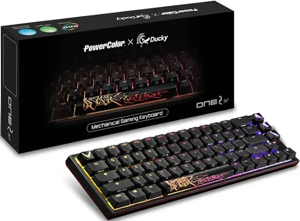 PowerColor x Ducky One 2 SF RGB Mechanical Gaming Keyboard - Black (White...