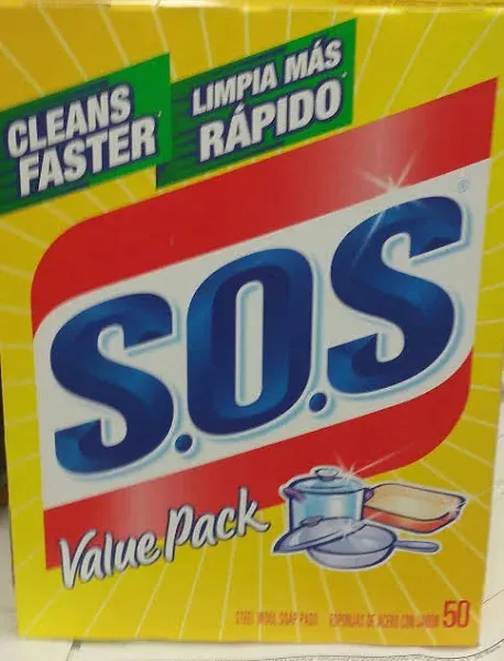 Clorox S.O.S. Steel Wool Soap Pads, Reusable with Anti-Rust Protection, 4 Count