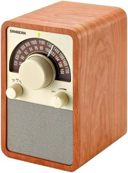 Sangean Wr-15Wl Wr-15 Tabletop Retro Wooden Cabinet Am/Fm Analog Radio Receiver