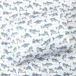 Sleeping Partners 4-Piece Blue Shark Sheet Set | 1 Full Flat Sheet, 1 Full Fitted Sheet & 2 Queen Pillowcases | Made of 100% Super Soft Microfiber