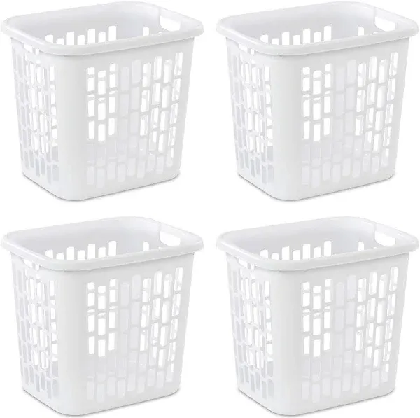 Sterilite 12318004 Laundry Hamper, White (4 pk.)