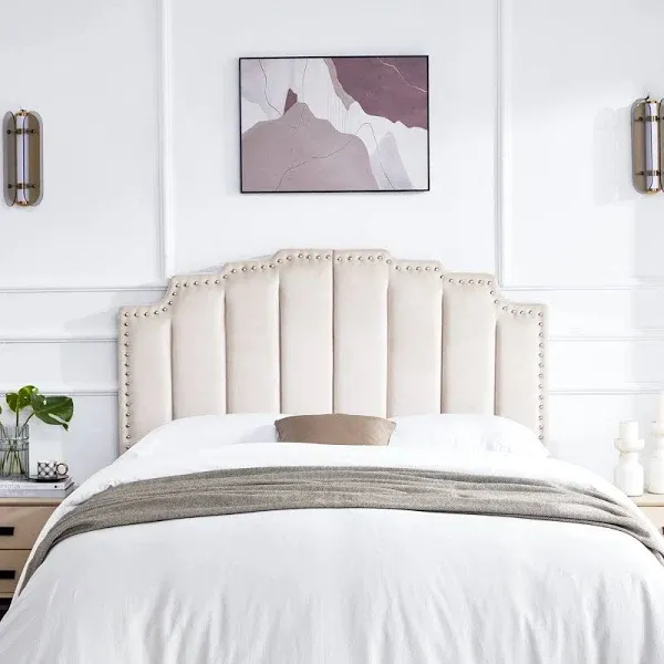 Kingfun Mid Century Upholstered Tufted Headboard