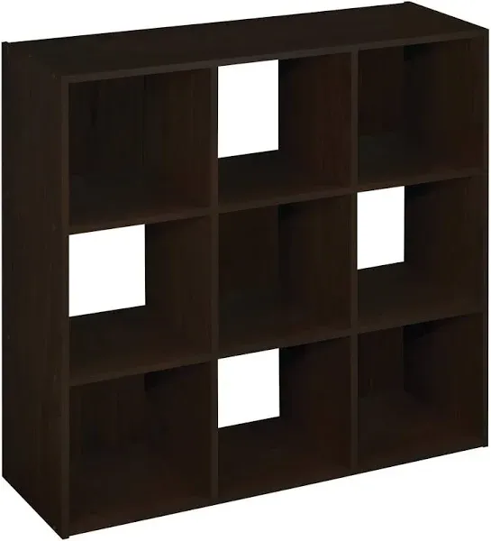 ClosetMaid 9 Cube Stackable Open Bookcase Organizer, Espresso (For Parts)