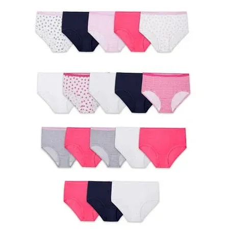 Fruit of the Loom Girls Eversoft Brief Underwear, 14+4 Bonus Pack, Sizes 4-16