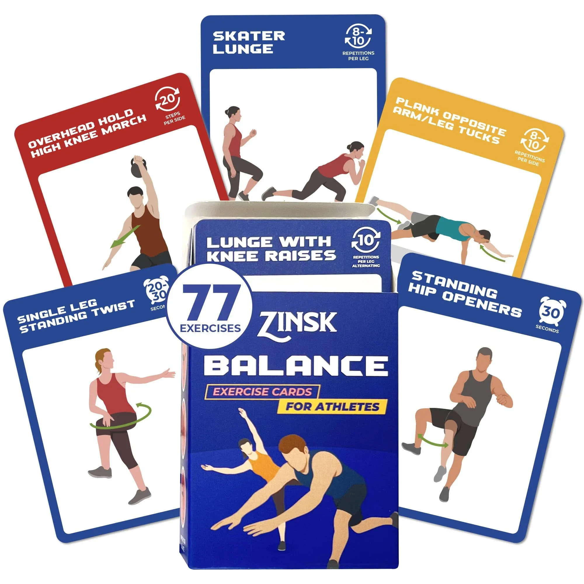 Balance Exercise Cards for Athletes – Workout Cards for Core and Standing Balance – Balance Trainer Fitness Deck for Full-body Balance Exercises