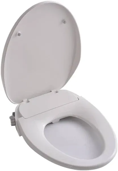 Elongated Bidet Seat, Dual Nozzles for Rear &amp; Feminine Cleaning, Non Electric...