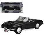 1967 Chevrolet Corvette Black Convertible 1/24 Diecast Car Model by Motormax