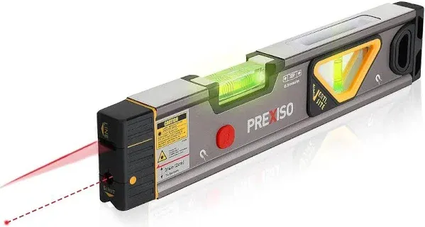 PREXISO 2-in-1 Laser Level 12 in Spirit Level with Light, 100Ft Alignment Point & 30Ft Leveling Line, Magnetic Laser Leveler Tool for Construction Picture Hanging Wall Writing Painting Home Renovation