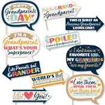 Big Dot of Happiness - Funny Happy Grandparents Day - Grandma & Grandpa Party Photo Booth Props Kit - 10 Piece