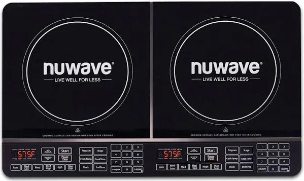 Nuwave Double Induction Cooktop, Powerful 1800W, 2 Large 8” Heating Coils, In...