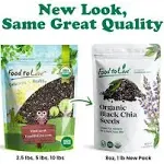 Food to Live - Organic Black Chia Seeds, 2.5 Pounds Non-GMO, Whole, Sproutable, Vegan, Kosher, Keto, Sirtfood, Bulk. Rich in Essential Fatty Acids, Fiber, Protein.