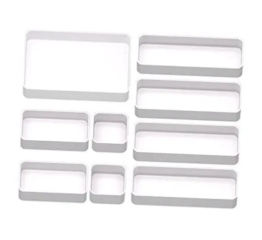 9 Pcs Stackable Drawer Organizer Trays Set Multifunctiona<wbr/>l Stackable Storage Tra