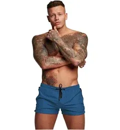 Mens Swim Trunks Quick Dry Swimwear Zipper Pockets, Swim Shorts with Mesh Lining