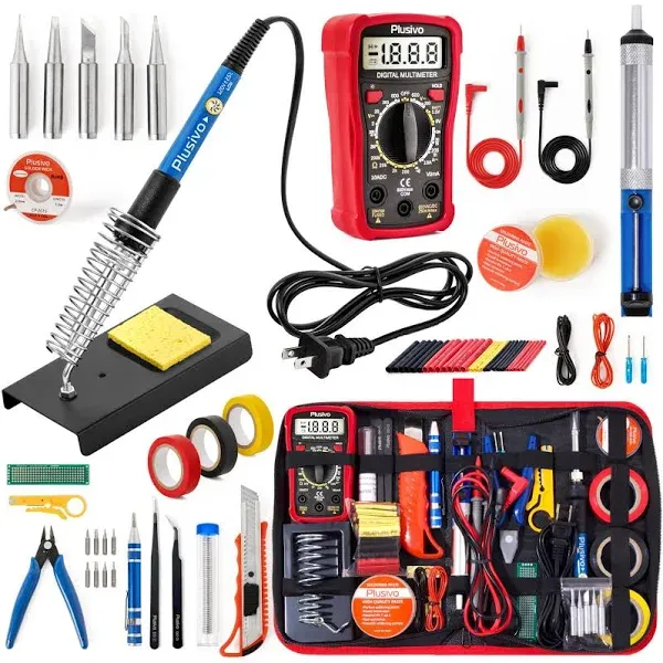 Soldering Iron Kit Welding Tool Gun Electric 110v 60w Set Temperature Adjustable