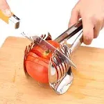 Best Utensils Tomato Slicer Lemon Cutter Multipurpose Handheld Round Fruit Tongs