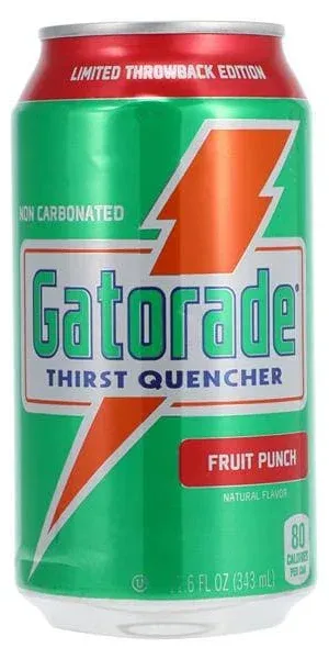 Gatorade® Thirst Quencher Can, Fruit Punch, 11.6oz Can, 24/Carton