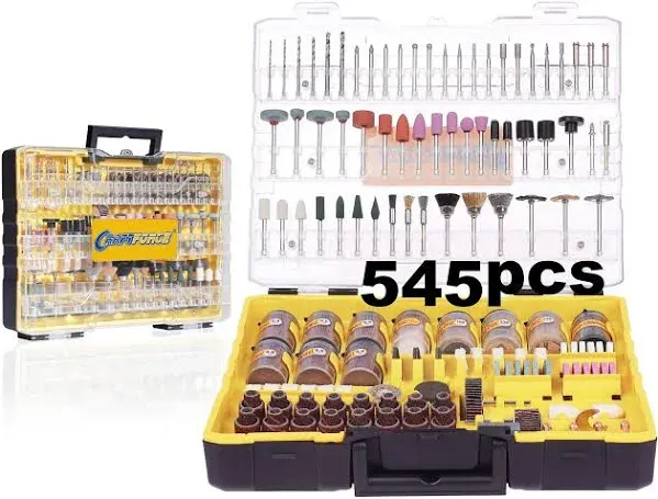 Rotary Tool Accessories Kit, 545pcs Rotary Bit Compatible with 1/8&#034; Shank Dre...