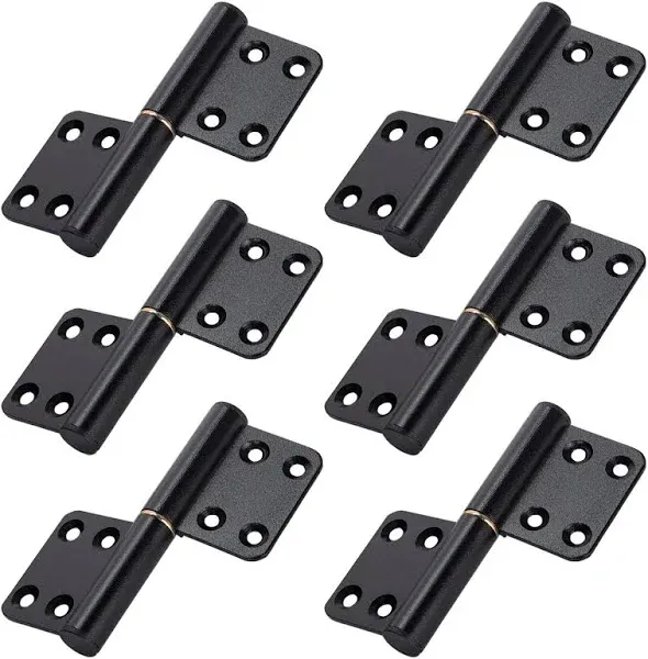 MOZCORN 6 Pcs 4 Inch Lift Off Hinges Flag Hinges Black Door Hinge Lift-Off Hinge Removable Hinges