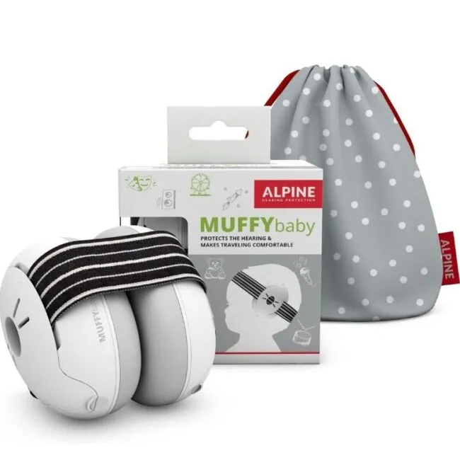 Alpine Muffy Baby Earmuffs for Babies Noise Reduction Anti Slip Band Open Box