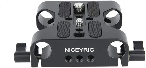 NICEYRIG Multipurpose Camera Base Plate with 15mm Rod Rail Clamp for DSLR Rig...