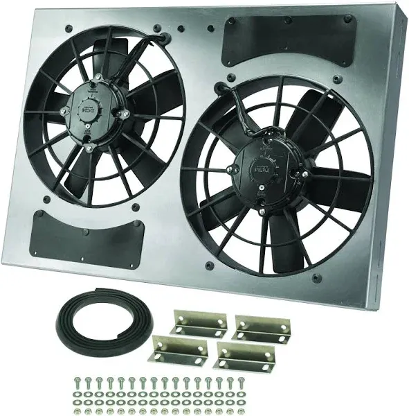 Derale Powerpack - High Output Dual 11&#034; Electric RAD Fan/Aluminum Shroud Kit