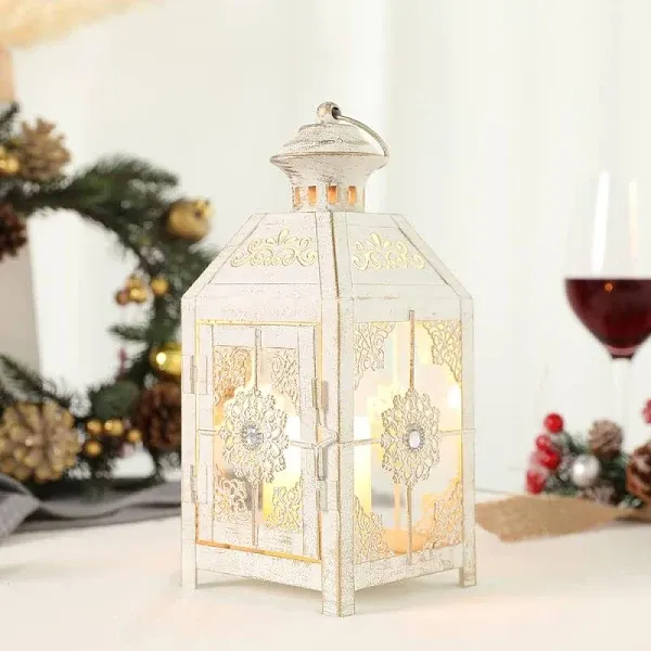 Decorative 9.5&#034; Metal Candle Lantern, Vintage Hanging Light for Indoor/Outdoor U