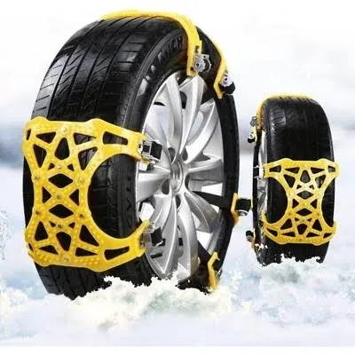 Zone Tech Car Snow Chains - Strong Durable All Season Anti-Skid Car, SUV, and Pick Up Patterned Tire Chains for Emergencies, Snow, Mud and Road Trip 12-Pack