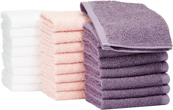 Amazon 24 Unt. Washcloths for bathroom, 100% Cotton Extra Absorbent , 12 x 12 in