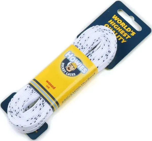 Howies Hockey Skate Laces - 1 Pack - White Wax for Youth, Junior and Senior Skates. Premium Quality