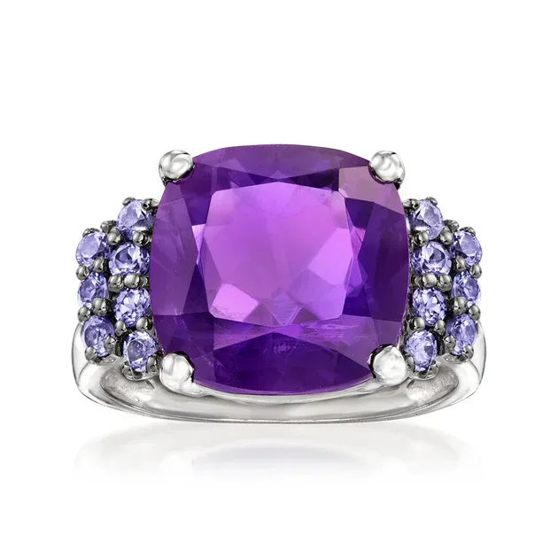 Ross-Simons Amethyst and . Tanzanite Ring in Sterling Silver