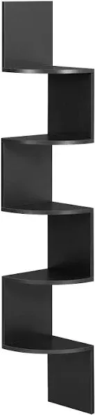 VASAGLE 5-Tier Floating Wall Shelf Black