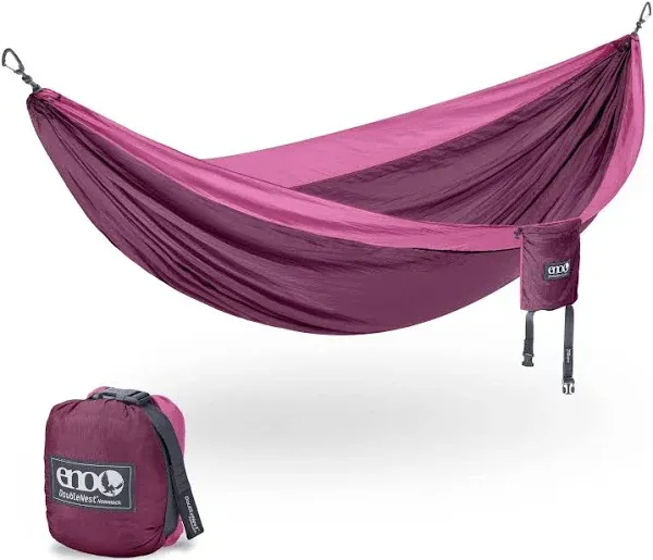 ENO DoubleNest Hammock - Lightweight, Portable, 1 to 2 Person Hammock - for Camping, Hiking, Backpacking, Travel, a Festival, or The Beach - Plum/Berry