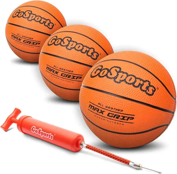 GoSports 7 Inch Mini Basketball 3 Pack with Premium Pump Perfect for Mini Hoop