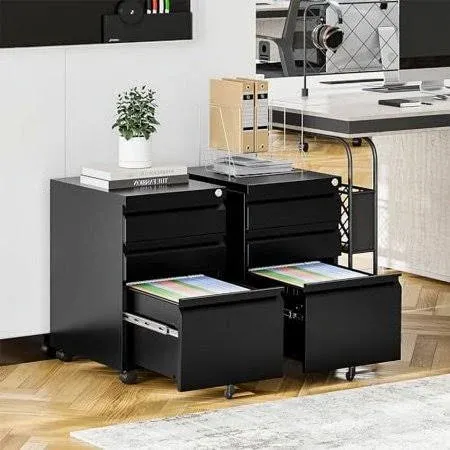 STANI Mobile File Cabinet with Lock Under Desk Metal Filing Cabinet Legal/Letter File Folders Rolling Cabinet Metal File Cabinets Filing Cabinet Cabinet on Wheels with Drawers Assembly Required