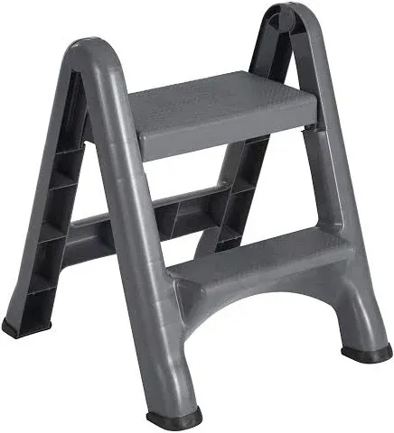 2-Step Dark Grey Folding Step Stool