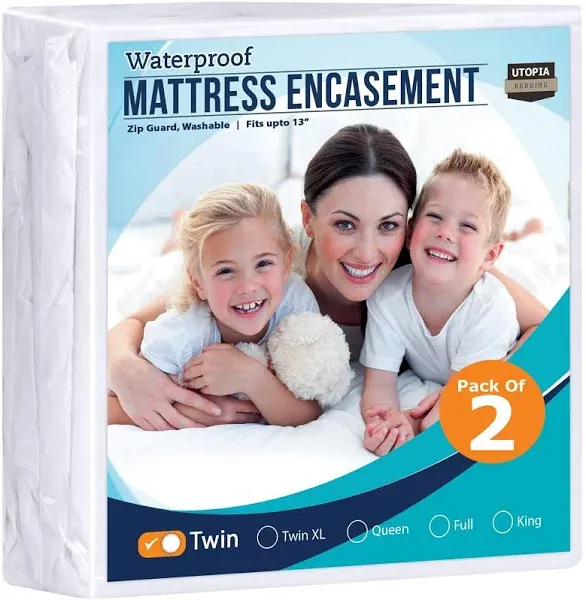 Utopia Bedding Zippered Mattress Encasement 100% Waterproof and Bed Bug Proof Mattress Protector