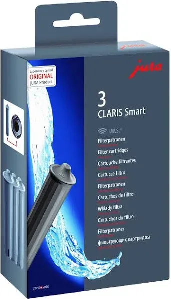 Jura 71794 "Claris Smart" Filter Cartridge, Grey, 3-Piece, 5 x 10 x 10 cm