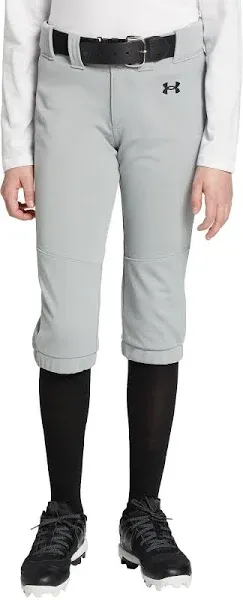 NWT Under Armour Size S Girls Zip Fly Pockets Crop Utility Softball Pants 993