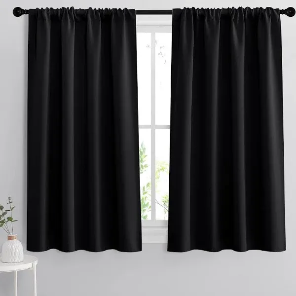 Grey Blackout Curtains - Thermal Insulated Noise Reducing Energy Efficiency S...