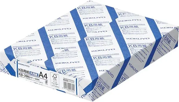 Kokuyo A4 KB Paper, Paper Thickness 0.09 Mm, 64Gsm, 80 Bright (ISO), 500 Sheets,