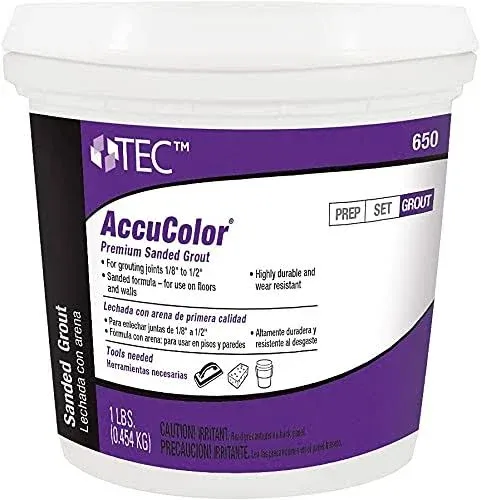 TEC AccuColor - Premium Sanded Grout - Enhanced Color-Consistent, Wear-Resistant, Shrink-Resistant Joint Filler for use with Tile - 25 LB - 910 Bright White Color